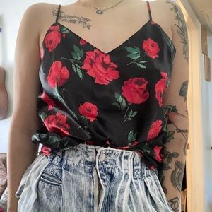 Vintage rose silk top size small